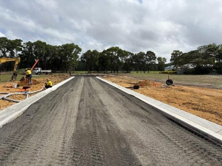 Road construction at the estate